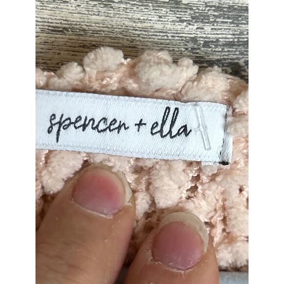 Spencer & Ella Women's M/L light pink textured hooded sweatshirt sweater NEW - Picture 3 of 6